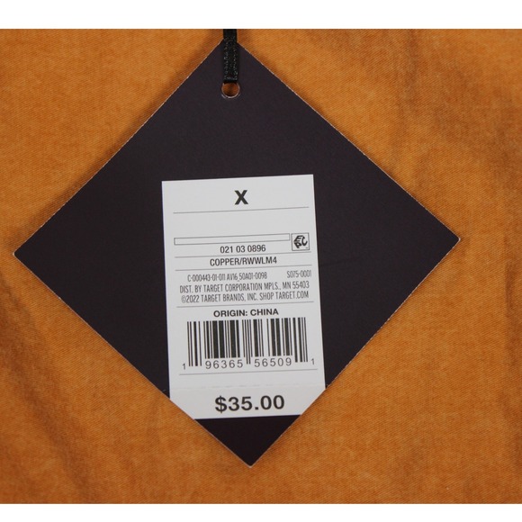 Ava‎ & Viv Tiered Dress Copper Casual Puff Sleeve Square Neck Size X - Picture 3 of 8